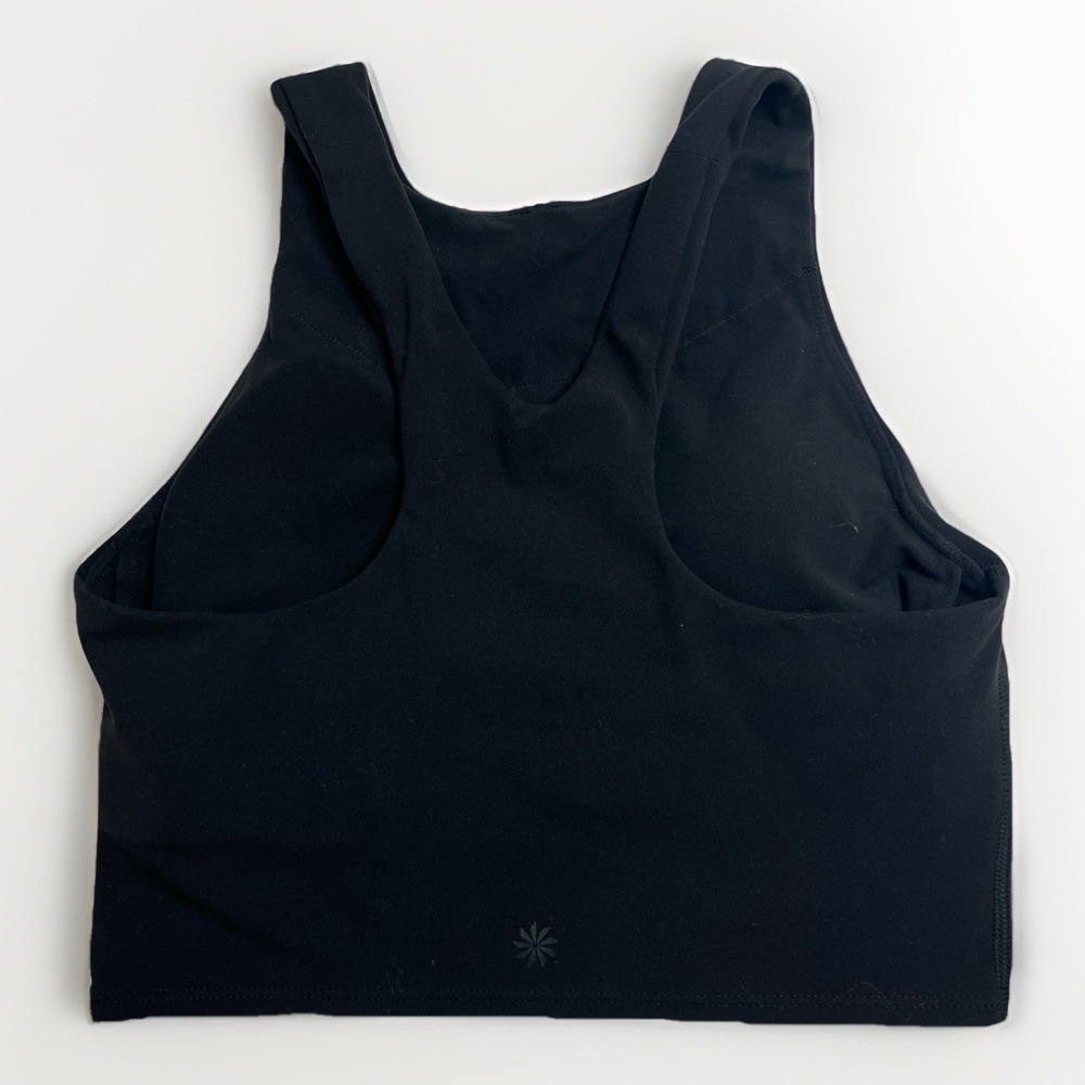 Athleta High Neck Racerback Sports Bra Womens XS Black Yoga Training - Picture 3 of 8